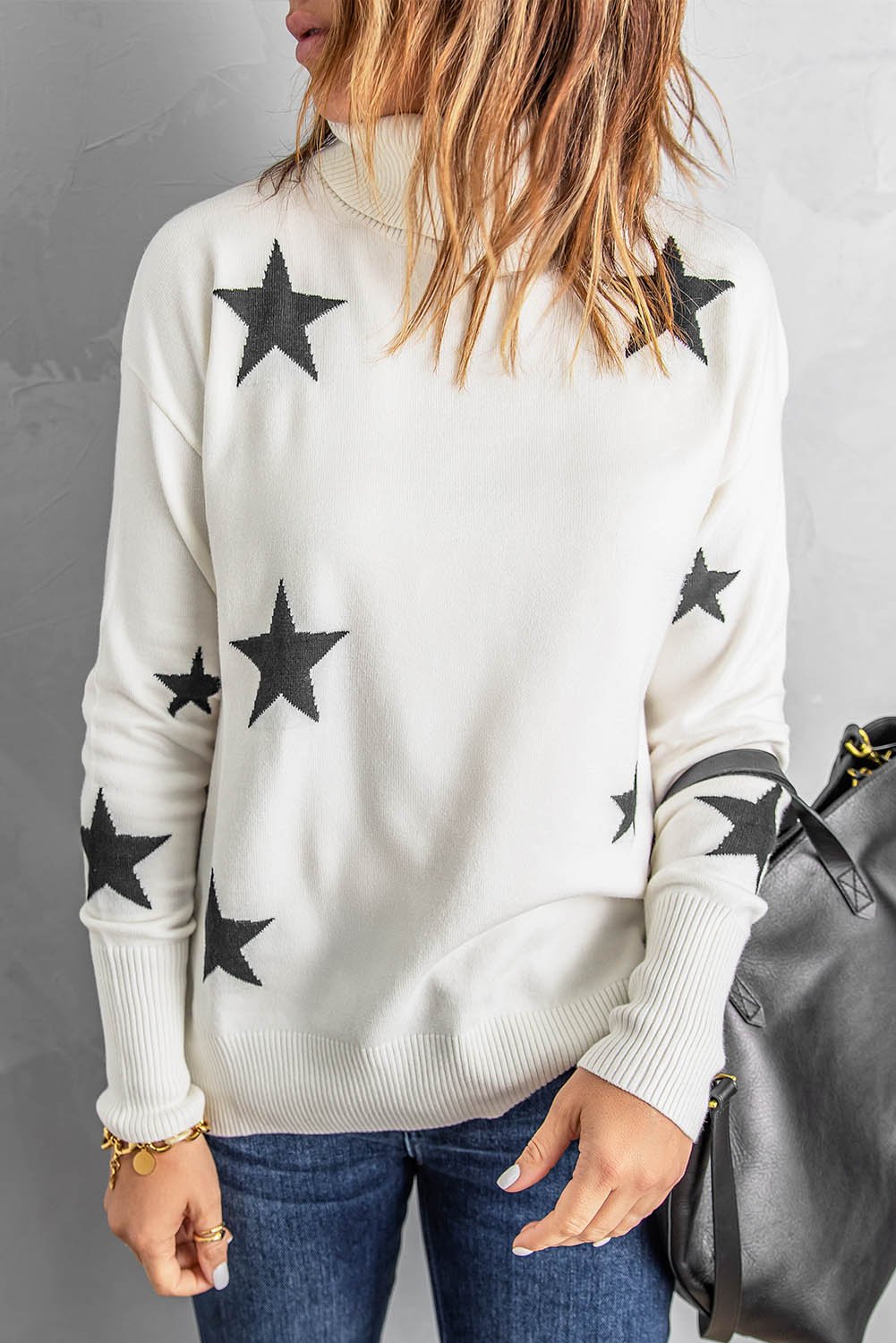 Star Print Sweater Pi-Mart
