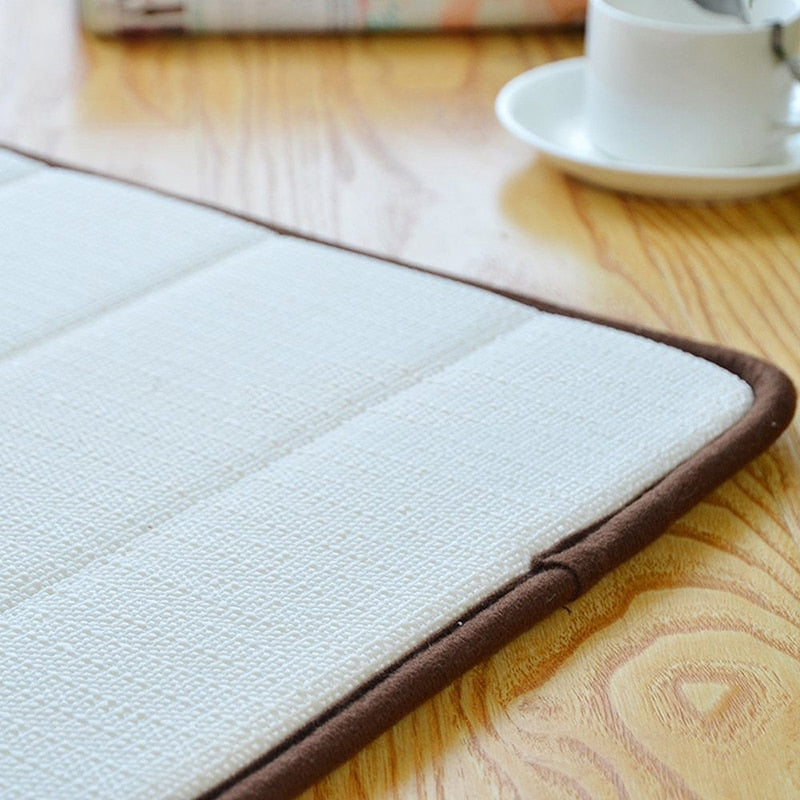 Home Bath Mat Coral Fleece Bathroom Carpet Water Absorption Non-slip Memory Foam Absorbent Washable Rug Toilet Floor Mat Pi-Mart