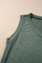 Ribbed V Neck Tank THRIXINE