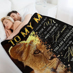1pc Cozy Flannel Blanket - To My Mom, I Love You, Your Son, The Lion, All-Season Softness For Sofa, Car Sleeping, Office, Camping, Bed, Travel, And Living Room, Gifts For Friends, Besties, Sisters, Family, Birthday Day Gradua