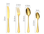 24-Piece Stainless Steel Tableware Set - One-Piece Molded Knife Fork Spoon Collection Pi-Mart