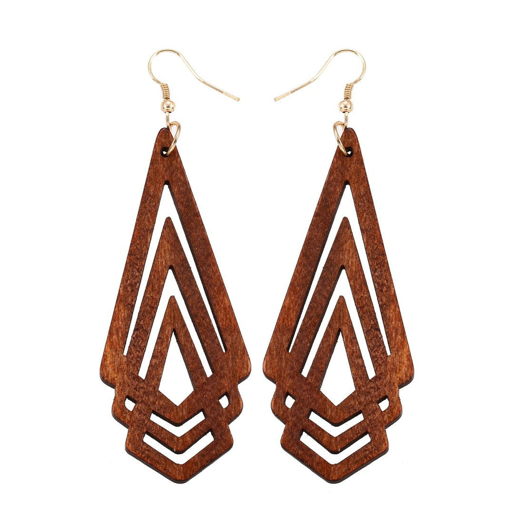Wooden earring pendant