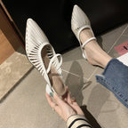 Fashion Shoes Hollow Round Heel Sandals and Slippers Female Mid-heel Short-heel Sasual Outer Wear SDL08210504 - SJB-DIAMOND ELITES