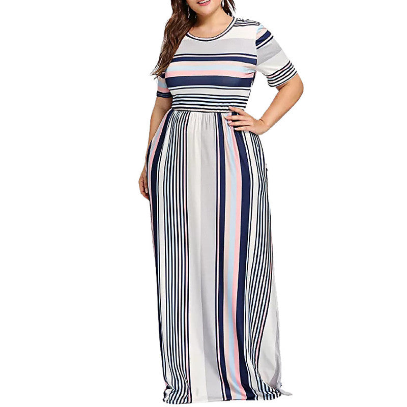 Round neck large swing dress