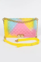 Mix Tone Textured Jelly Shoulder Bag
