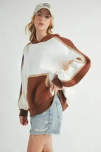 Color Block Hoodie - Kangaroo Pocket Sweatshirt | Femstylo