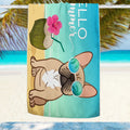 1pc Adorable Bulldog Pattern Beach Towel - Ultra-Soft, XLarge & Quick-Dry Blanket for Summer Fun - Perfect for Pool, Camping, Travel & Beach Adventures - A Must-Have Beach Accessory
