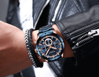 Men's Sports  Waterproof Stainless Steel Watch With Chronometers And Special Date Display Unique Design Perfect Gift Stevvex