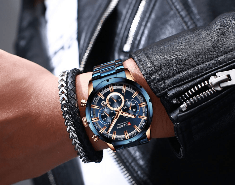 Men's Sports  Waterproof Stainless Steel Watch With Chronometers And Special Date Display Unique Design Perfect Gift Stevvex