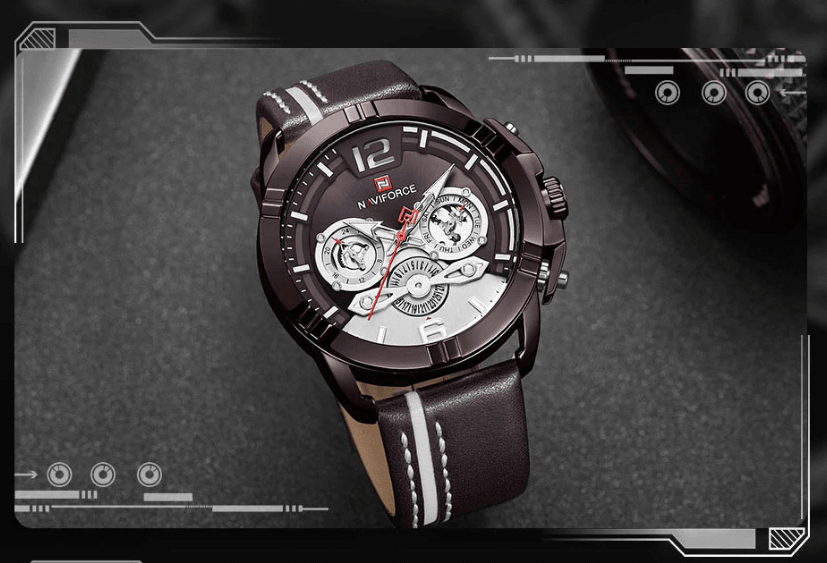 Waterproof  Quartz  Man Leather Sport Wrist Watch  Luxury Unique Design Perfect Gift - SJB-DIAMOND ELITES