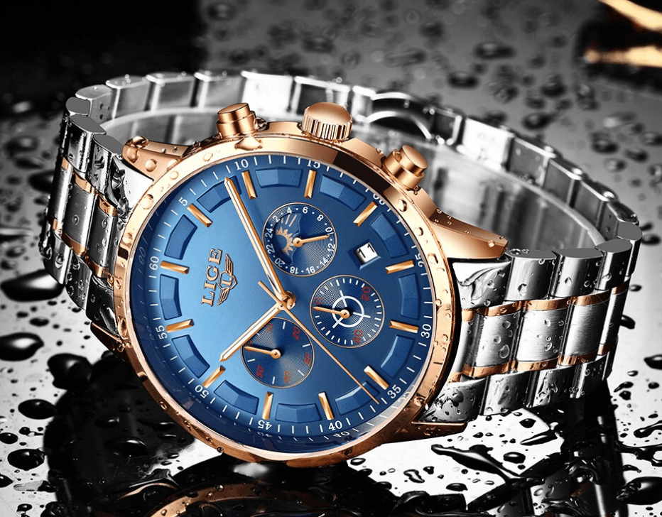 Men's Waterproof  Watch With Chronometers And Date Display Unique Design Perfect Gift Stevvex