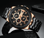 Men's Waterproof  Watch With Chronometers Day View And Fluorescent Hands Unique  Luxury Design  Perfect Gift Stevvex
