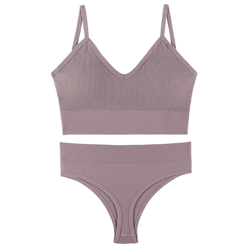 Women Seamless Bra Top Fitness Swimwear Push Up Exercise Bikini For Women 2 Pieces Ribbed Seamless Yoga Bikini Sets Sports Bra And Underwear Set 2 Piece High Waist Summer Bikini Stevvex