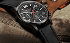 Mens Waterproof Sport Watch With Chronometers Day View And Cross-Matte Background Modern Man Watch Stevvex