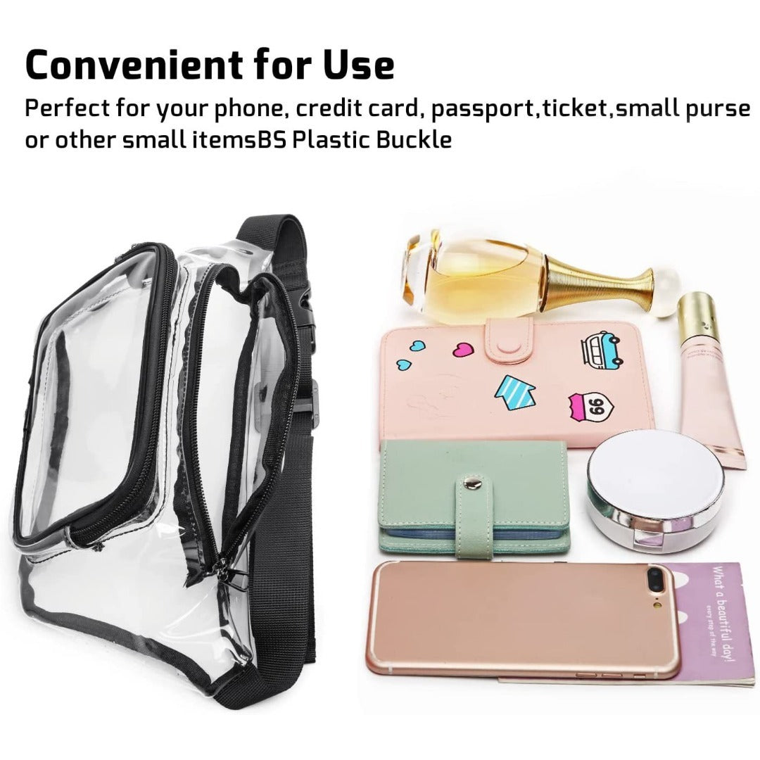 PVC Transparent Bag – Premium Sports Fanny Pack, Waterproof Waist Bag for Outdoor Activities, Rafting Fitness Chest Bag, Travel Portable Belt Bag - SJB-DIAMOND ELITES