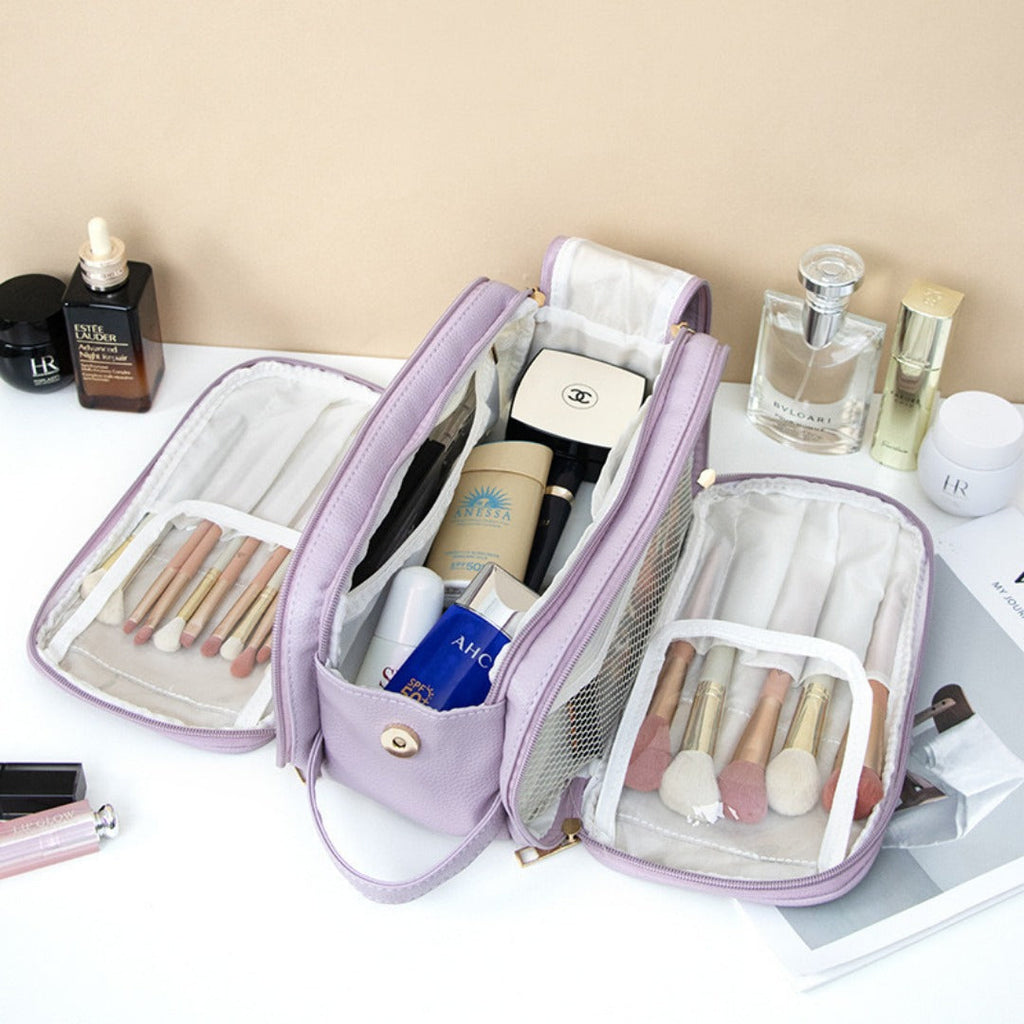 Makeup bag with compartments, Multifunctional cosmetic bag women's large capacity, portable storage bag, partition travel toilet bag, makeup bag organizer, - SJB-DIAMOND ELITES