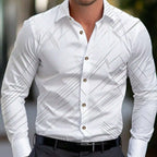 Business Men's Diagonal Striped Shirt Casual Plus Size