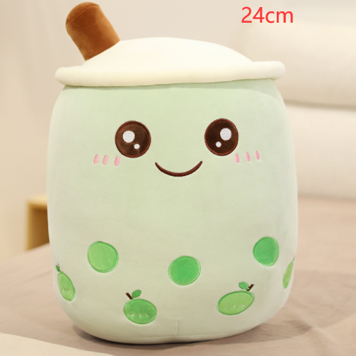 Cute Fruit Drink Plush Stuffed Soft Strawberry Milk Tea Plush Boba Tea Cup Toy Bubble Tea Pillow Cushion Kids Gift Pi-Mart