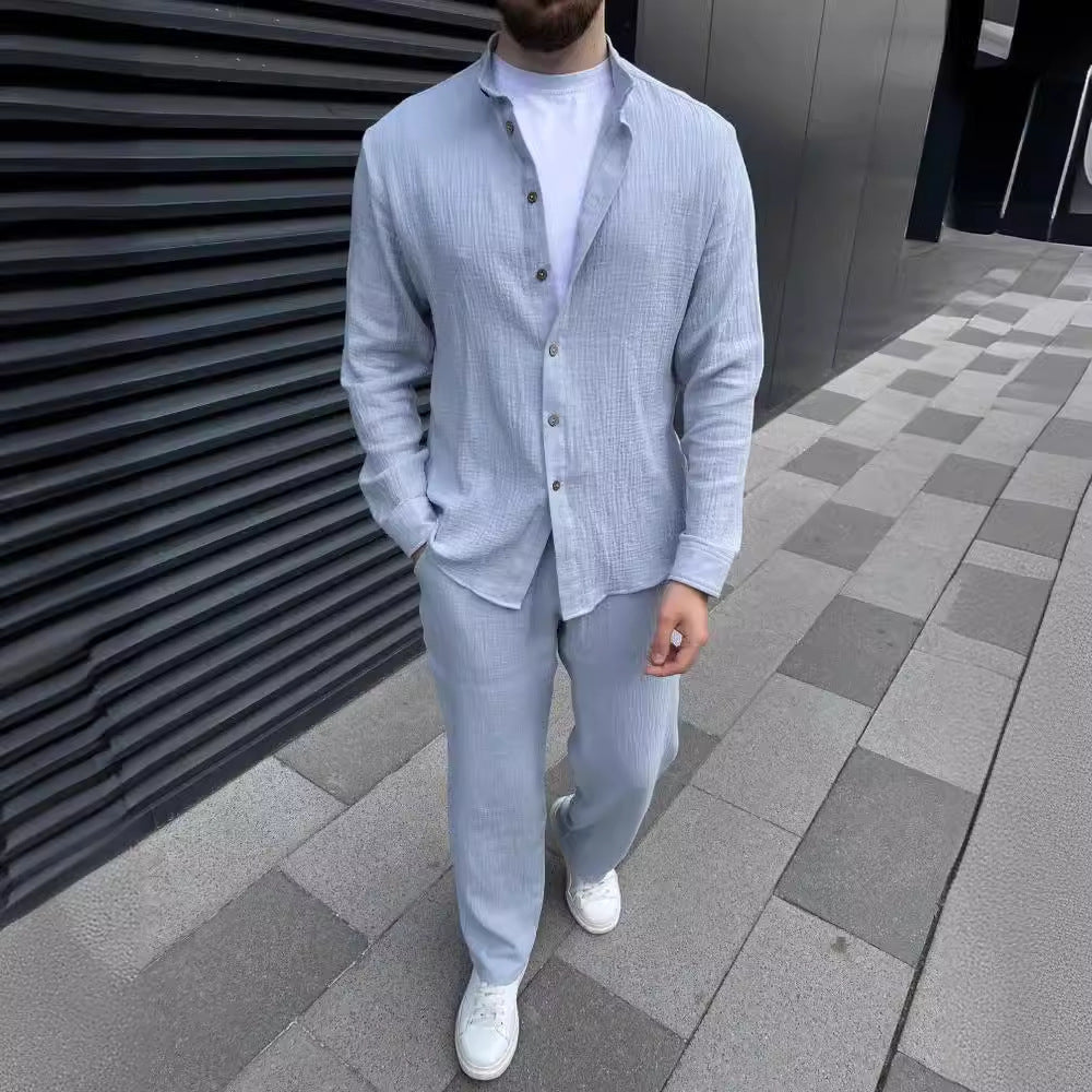 Cotton Men Suit Fashion Comfortable Top Pants Lootquake LLC