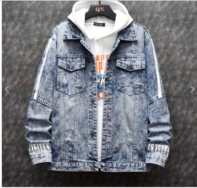 Men's Slim Denim Jacket Korean Style Trendy Handsome All-match Clothes Autumn Student Retro Jacket Men's Gown Pi-Mart