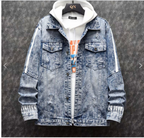 Men's Slim Denim Jacket Korean Style Trendy Handsome All-match Clothes Autumn Student Retro Jacket Men's Gown Pi-Mart