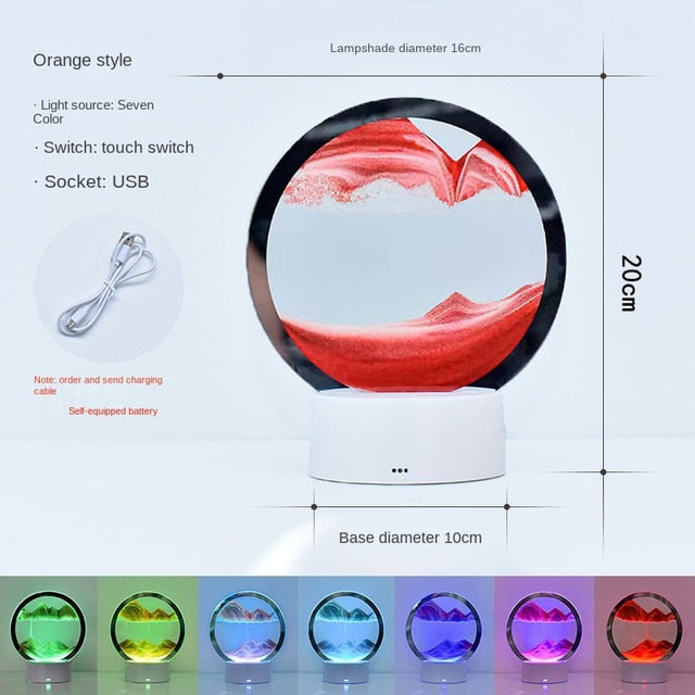 7 Colors USB Sandscape Table Lamp - SJB-DIAMOND ELITES