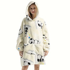 1pc Home Wearable Lazy Blanket Hooded Cold Wear Outdoor Cold Clothes Lazy Sweatshirt Soothing Fleece Thick Robe