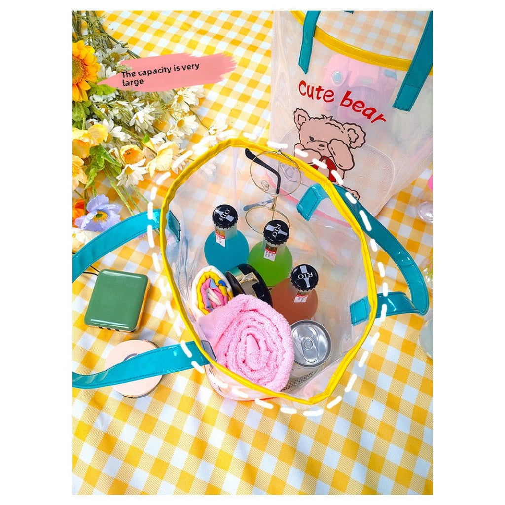 Frosted translucent PVC jelly bag, portable large-capacity beach bag, swimming bag, - SJB-DIAMOND ELITES