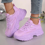 Mesh Breathable White Shoes Thick Bottom Heighten Casual Shoes Sports Women's Shoes Pi-Mart