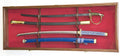 2 Sword Display Case Cabinet Stand Holder Wall Rack Box - Walnut Lockable w/ 98% UV Protection The Military Gift Store