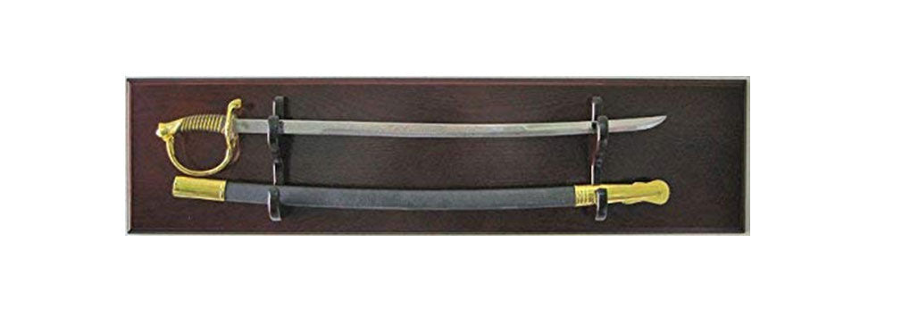 Sword Display Plaque Rack Holder Wall Rack, Alternative to Display Case ( 44"L X 11"H X 4"D ) The Military Gift Store