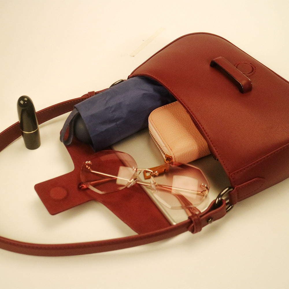 Genuine leather small shoulder bag for women trendy classic style hobo SHOMICOBOUTIQUE