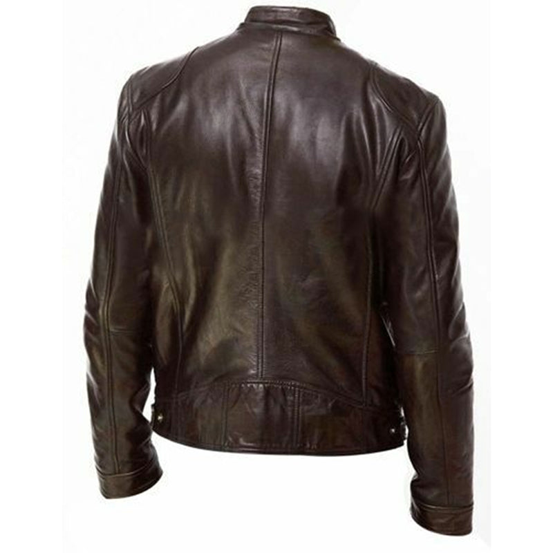 PU Leather Jacket Slim Leather Jacket Pi-Mart