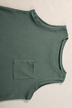 Knit Patched Pocket Tank and Drawstring Shorts Set - SJB-DIAMOND ELITES