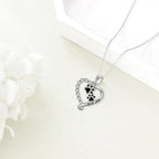 Heart-shaped Pendant Cute Dog's Paw Necklace For Women Pi-Mart