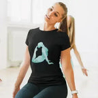 Yoga Backward Bend Print Jersey Short Sleeve Tee Femstylo