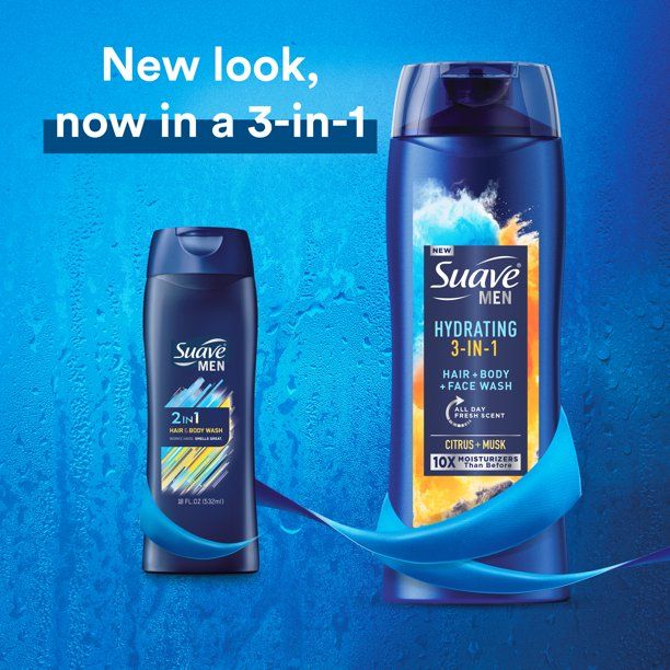 Suave Men 3 in 1 Mens Body Wash; Hair; Face and Body Wash; 18 oz EasyOptionXY LLC