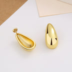 Fashion Jewelry Water Drop Glossy 16k Real Gold Plating Simple And Elegant Earrings Pi-Mart