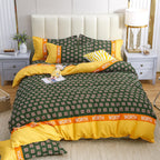 Simple Cotton Sanding Four-piece Set Thickening Small Bed Quilt Cover Pi-Mart
