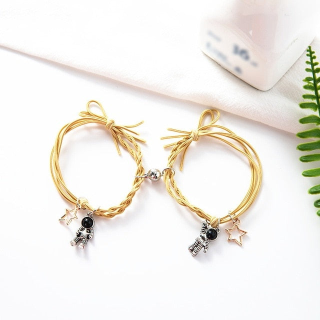 Natural Stone Beads Couple Magnetic Bracelets Pi-Mart
