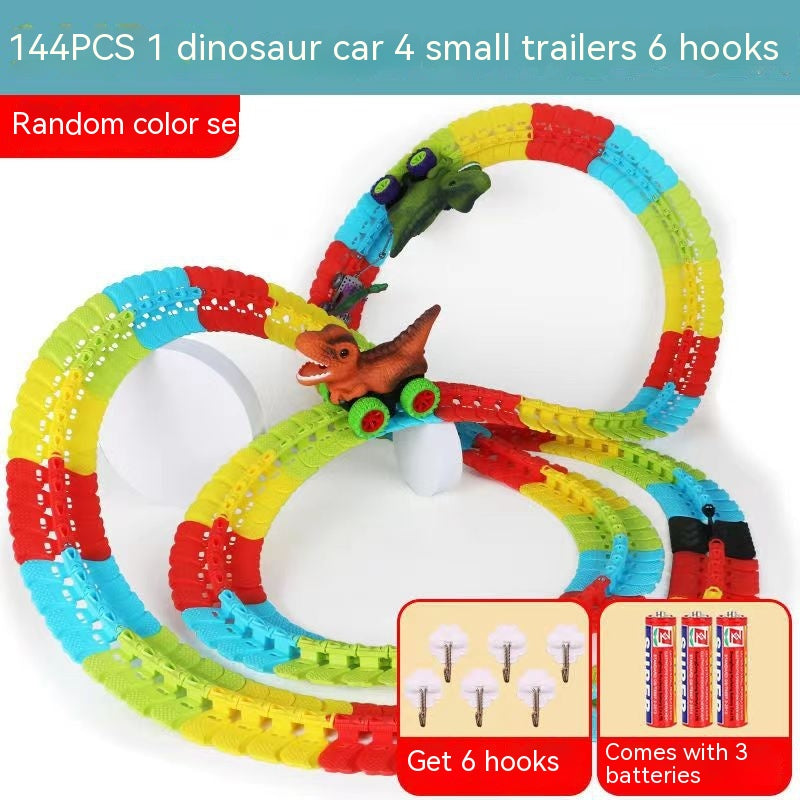 Children's Roller Coaster Dinosaur Track Electric Plastic Toy Pi-Mart