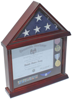 Flag Display Case Shadow Box Frame for 3'x5' Flown Flag (Not for a Casket Draped Flag),Mahogany Finish The Military Gift Store