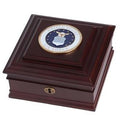 Air Force Medallion Desktop Box Made From Mahogany Colored Wood The Military Gift Store