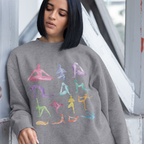 Yoga Theme Crewneck Sweatshirt THRIXINE