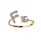 Adjustable 26 Initial Letter Ring Fashion Jewelry For Women Simple Elegant Jewelry Pi-Mart