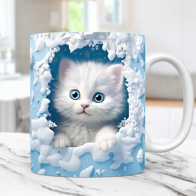 Cat Hollow Wall Ceramic Coffee Mug Pi-Mart