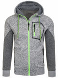 Men's Long Sleeve Hoodie Hoodie Zip Pocket Paneling Jacket Pi-Mart