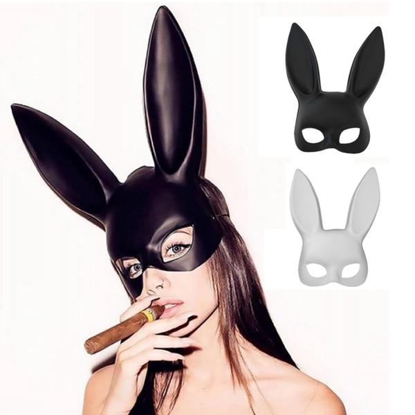 Fashion Black Rabbit Ear Half Face Mask Pi-Mart
