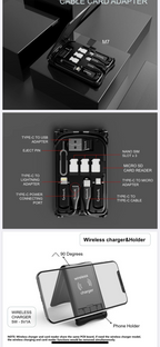 Multifunctional Travel Survival Card All-in-One Data Cable Pi-Mart