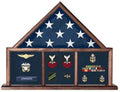 Flag Connections Memorial Flag Case, Three Bay shadow box The Military Gift Store